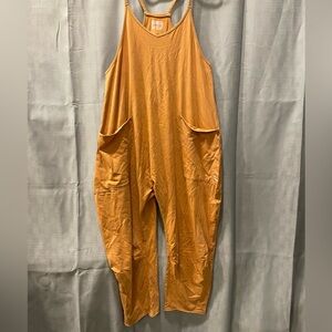 Free People Movement Hotshot jumpsuit Small Fall toasted coconut mustard pumpkin